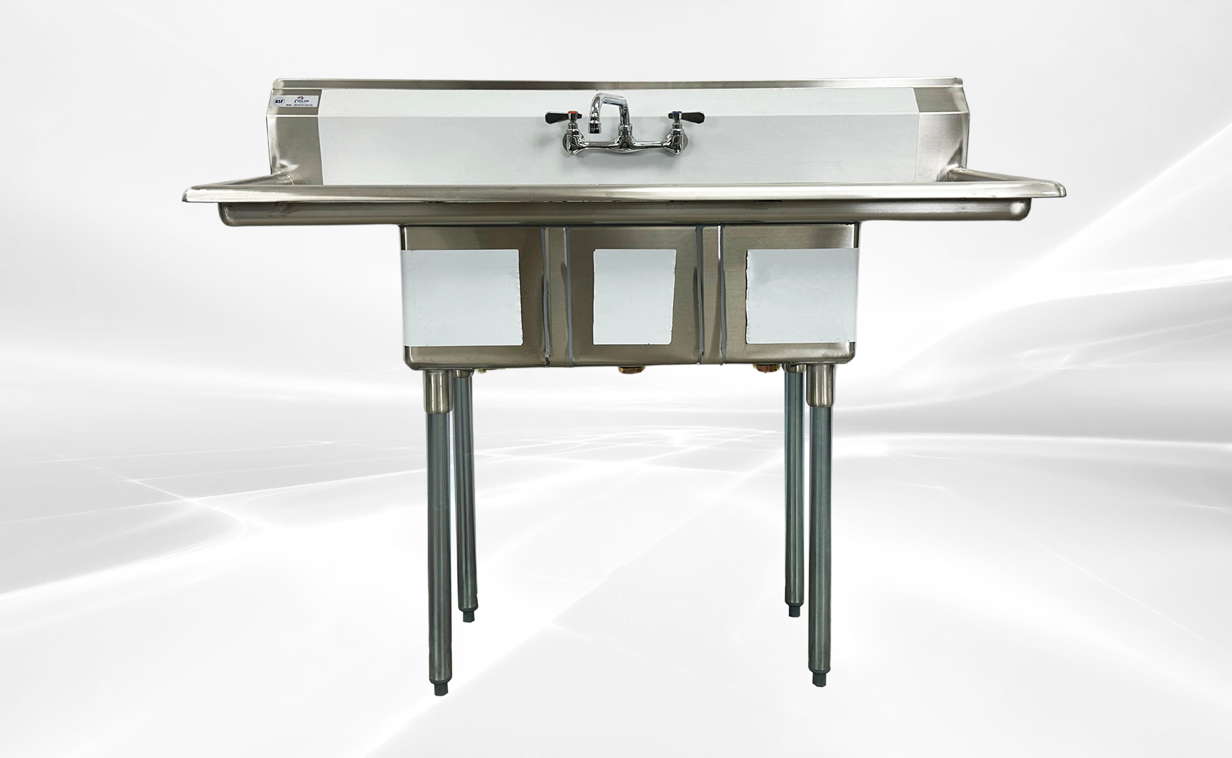 54 ins Three Compartment Sink Faucet NSF S3C101410-12LR-318