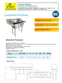 54 ins Three Compartment Sink Faucet NSF S3C101410-12LR-318