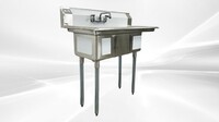 NSF Right 3 Compartment Bar Sink With Faucet S3C101410-12R-318