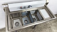 NSF Right 3 Compartment Bar Sink With Faucet S3C101410-12R-318