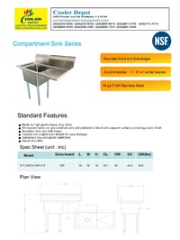 NSF Right 1 Compartment Sink With Faucet S1C181812-18R-318