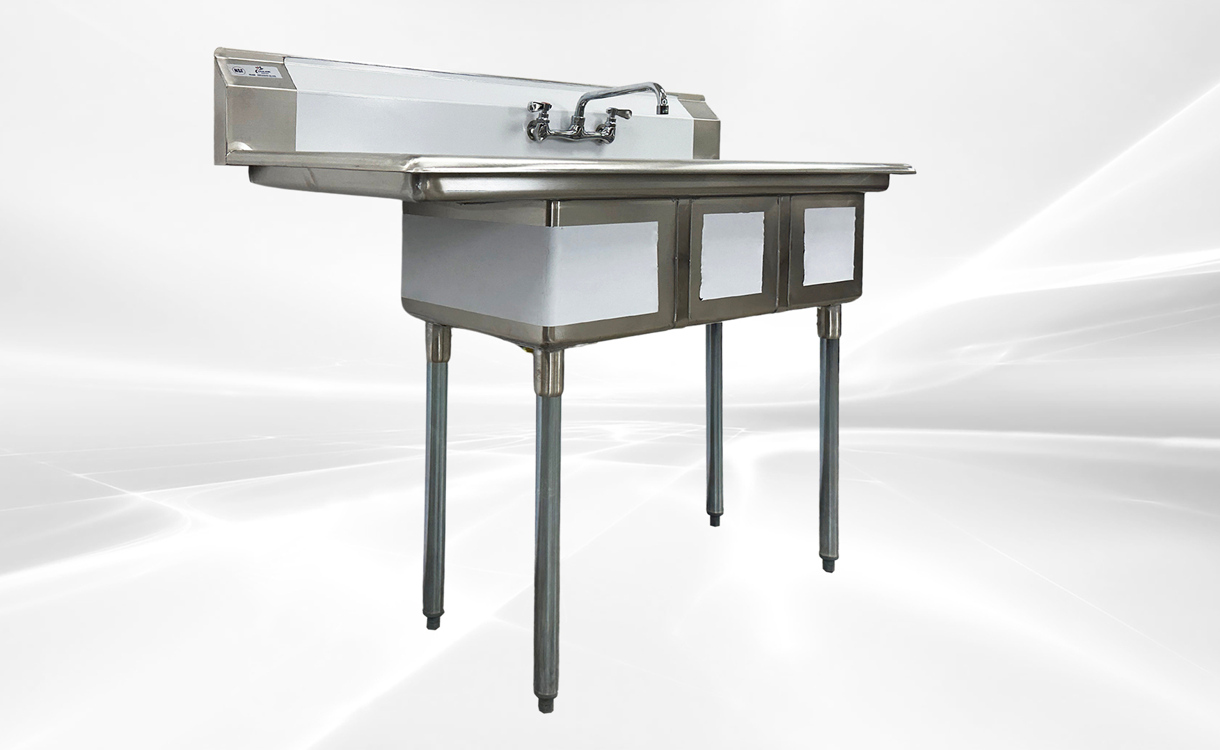 NSF Left Three Compartment Sink With Faucet HN-C3T121610-12L