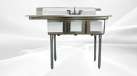 NSF Left Three Compartment Sink With Faucet HN-C3T121610-12L