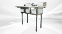 NSF Left Three Compartment Sink With Faucet HN-C3T121610-12L