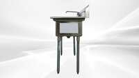 NSF Left Three Compartment Sink With Faucet HN-C3T121610-12L