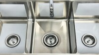 NSF Left Three Compartment Sink With Faucet HN-C3T121610-12L