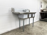 NSF Left Three Compartment Sink With Faucet HN-C3T121610-12L