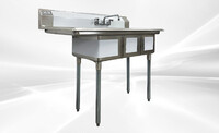 NSF Left Three Compartment Sink With Faucet HN-C3T121610-12L