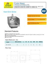 12 ins Hand Sink With Two Splashes And Faucet NSF HS-12-LR-320