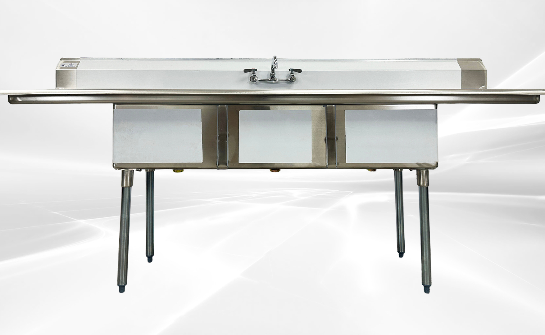 NSF 90 in 3 Compartment Sink With Faucet S3C181812-18LR-318