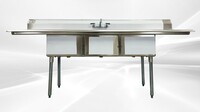NSF 90 in 3 Compartment Sink With Faucet S3C181812-18LR-318