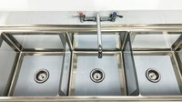NSF 90 in 3 Compartment Sink With Faucet S3C181812-18LR-318