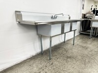 NSF 90 in 3 Compartment Sink With Faucet S3C181812-18LR-318