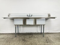 NSF 90 in 3 Compartment Sink With Faucet S3C181812-18LR-318