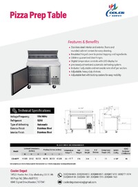 NSF Pizza Prep Table Stainless Refrigerator CD-45PP
