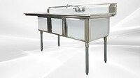 NSF Left One 3 Compartment Sink With Faucet S3C182414-24L-318