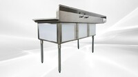 NSF Left One 3 Compartment Sink With Faucet S3C182414-24L-318