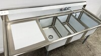 NSF Left One 3 Compartment Sink With Faucet S3C182414-24L-318