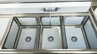 NSF Left One 3 Compartment Sink With Faucet S3C182414-24L-318