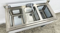 Three Compartment Bar Sink with Faucet NSF BAR-3B1838-320