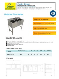Three Compartment Bar Sink with Faucet NSF BAR-3B1838-320