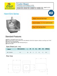 17 ins Hand Sink With Two Splashes And Faucet NSF HS-17-LR-320