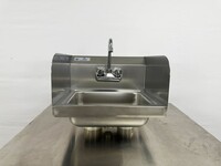 17 ins Hand Sink With Two Splashes And Faucet NSF HS-17-LR-320