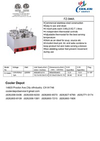 NSF Countertop Soup Warmer Four Flavor FZ-044A