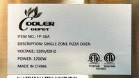 Single Deck Countertop Pizza Oven NSF FP-16A