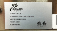 Double Deck Countertop Pizza Oven Two Chambers NSF FP-17A