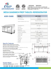 NSF Sandwich Prep Table Mega Refrigerator 72 inches ASR-18486
