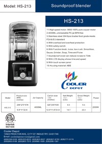 NSF 4.0L Western Restaurant Commercial Blender HS-213