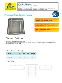 NSF Stainless Steel Pre-rinse Drain Basket PRDB-2020