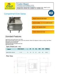 23 x 24 NSF Bar Sink CS-BAR-2324 HN-IB-101410-F-24CS