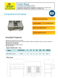 23 x 36 ins NSF Bar Sink CS-BAR-2336 HN-IB-101410-F-36CS