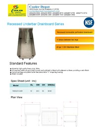 23x12  ins Bar Recessed Bar Drainboard RUD-2212-320 CS-W-2312