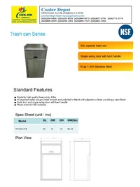 24 ins Stainless Steel 13 Gallon 60L Trash Can TC1824-318
