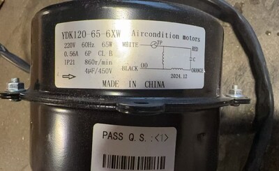 [Parts] HGZ-400S Electric Aircondition Motor YDK 120-65-6XW