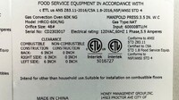 Convertible Gas Convection Oven NSF HRCO-60K-2