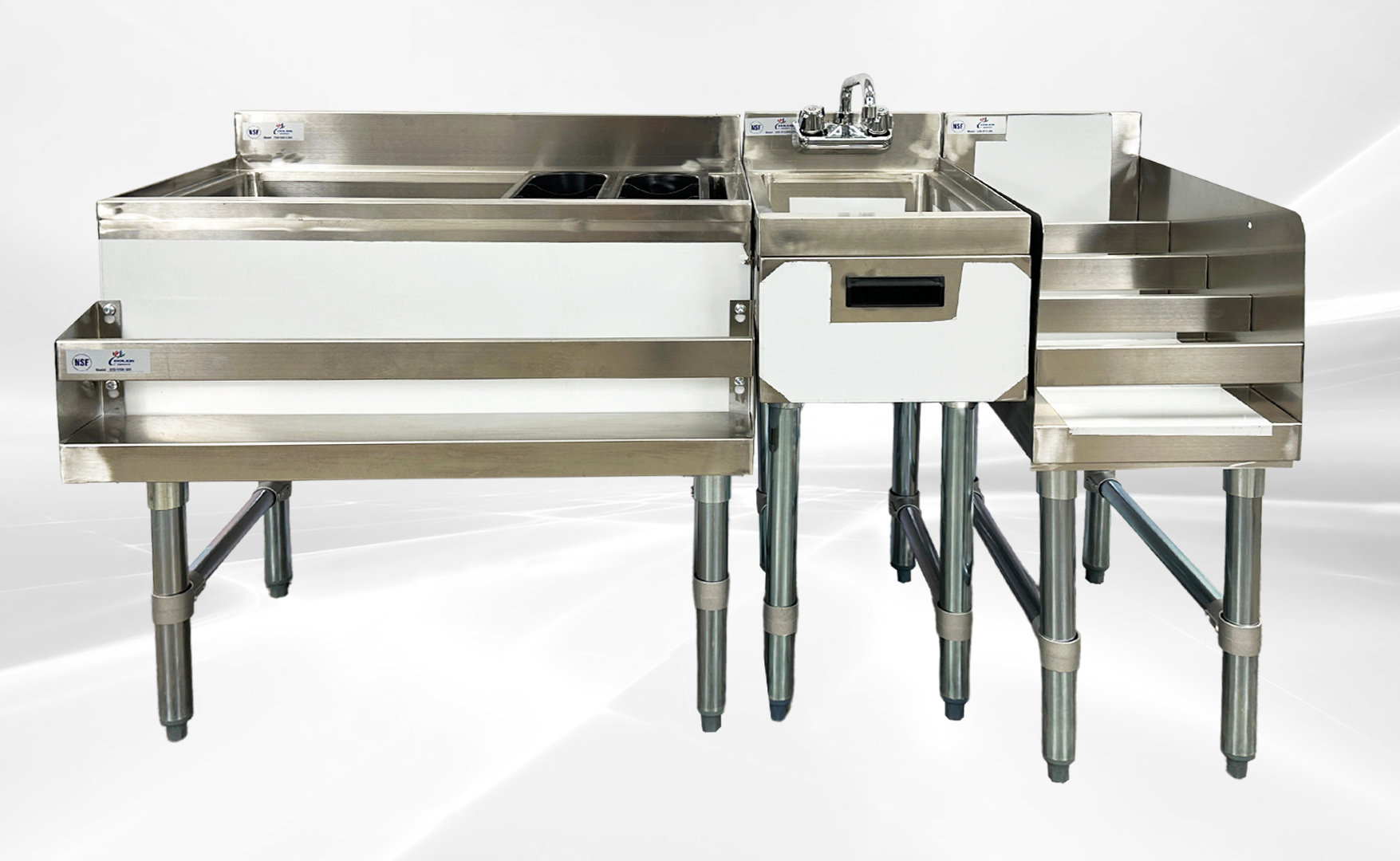 NSF Stainless S Combination Cocktail Station 54 ins FS30UH1212
