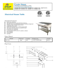 ETL 3 plate warmer and dry steam table 120v NH-3-120