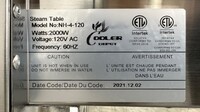 ETL 4 plate warmer and dry steam table 110v NH-4-120