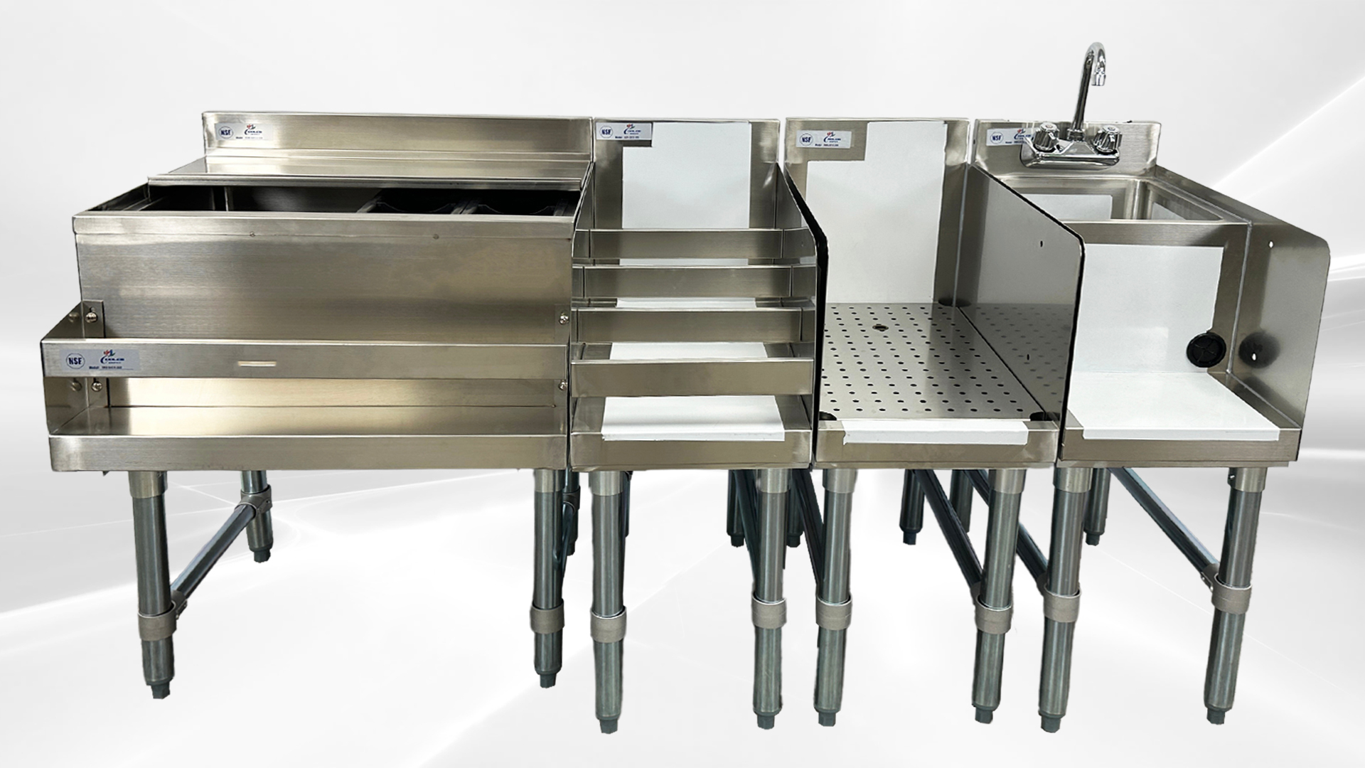 NSF 60 ins Stainless S Combination Cocktail Station FS24121212