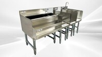 NSF 60 ins Stainless S Combination Cocktail Station FS24121212
