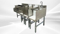 NSF 60 ins Stainless S Combination Cocktail Station FS24121212