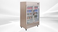 NSF 2 Glass Door Stainless Steel Commercial Refrigerator KR-49BG