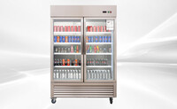 NSF 2 Glass Door Stainless Steel Commercial Refrigerator KR-49BG