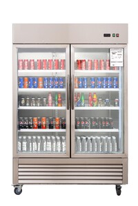 NSF 2 Glass Door Stainless Steel Commercial Refrigerator KR-49BG