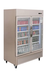 NSF 2 Glass Door Stainless Steel Commercial Refrigerator KR-49BG