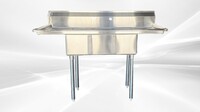 HN-C3T101410-12LR 54 ins Stainless Steel 3 Compartment Sink NSF